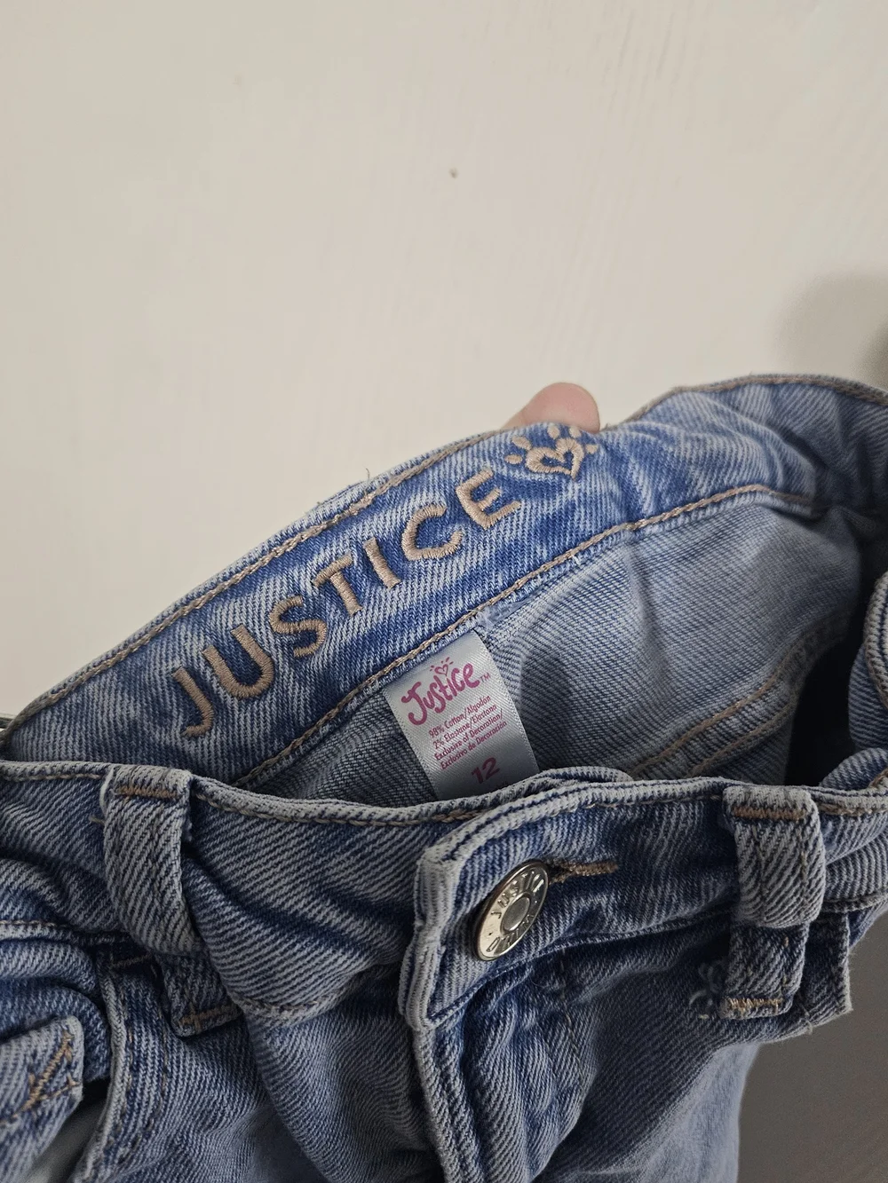 Justice Girls' Light Blue Denim Jeans - Size 12